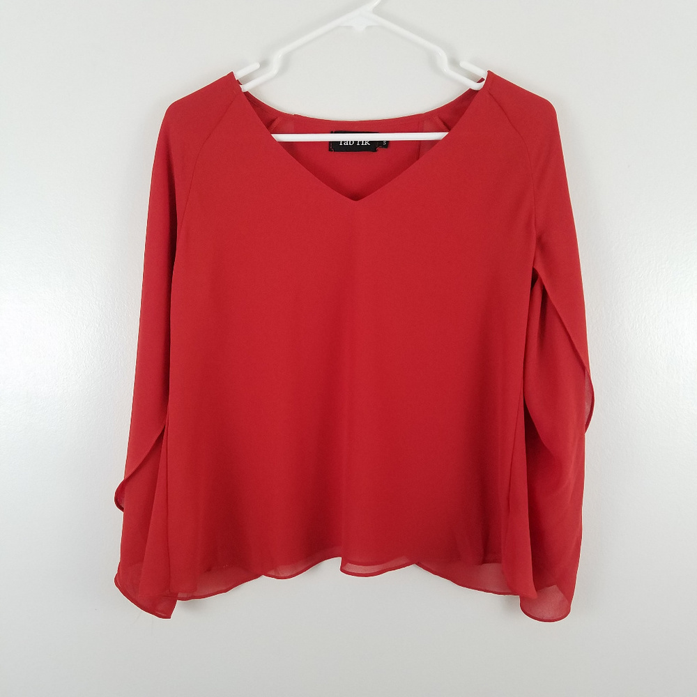 *4 for $24* Fab'rik Sheer V-Neck Top Blouse